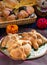 Pan de Muerto, traditional Mexican bread of the dead, latin folklore. AI generated