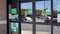 Pan of the entrance doors and covid-19 signs of Sprouts retail grocery store