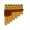 Pan flute. Bamboo pipe. Folk musical instrument of Greece