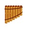 Pan flute. Bamboo pipe. Folk musical instrument of Greece