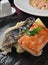 pan-fried sautee Salmon fillet mussels