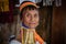 Pan Pet, Kayah State, Myanmar - February 2020: Portrait of an elderly Kayan longneck woman or Paduang