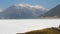 Pan shot of amazing natural landscape, national park at bottom of high mountains