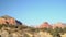 Pan shot of a the beautiful red rocks, Bell Rock at Sedona