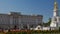 Pan shot of Buckingham Palace in London