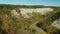 Pan shot: Grand Canyon of the East, the most beautiful and famous parks in America - Letchworth State Park. Far below in