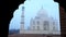 Pan shot of the Taj Mahal, Agra, Uttar Pradesh, India
