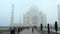 Pan shot of tourists at Taj Mahal, Agra, Uttar Pradesh, India