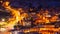 Pan timelapse view of Goreme village with beautiful sky in Cappadocia at night in Turkey