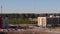 Pan of traffic modern luxury hotels Home 2 and Avid inn and suites