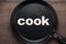 Pan with word cook