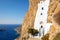 Panagia Hozoviotissa monastery and the ocean on Amorgos island, Greece