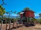 Panama, Boquete, house on stilts in the mountains