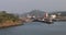 Panama canal locks control buildings entrance 4K