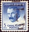 PANAMA CANAL ZONE- CIRCA 1946: A stamp printed in Panama Canal Zone shows a portrait of engineer John F. Stevens, circa 1946.