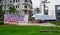 PANAMA CITY, PANAMA - APRIL 20, 2018: View posting signs in front of buildings of Casco Viejo complaining of rights to