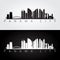 Panama City skyline and landmarks silhouette