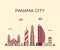 Panama city skyline Panama vector linear style