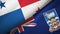 Panama and Falkland Islands two flags textile cloth, fabric texture