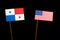 Panama flag with USA flag on black