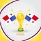 Panama Football Champion World Cup 2018 - Flag and Golden Trophy