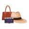 Panama hat with purse