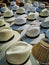 Panama Hats at Castillo de San Felipe de Barajas castle in Cartagena de Indias, Colombia.