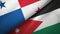 Panama and Jordan two flags textile cloth, fabric texture