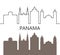 Panama logo. Isolated Panamanian architecture on white background