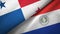 Panama and Paraguay two flags textile cloth, fabric texture