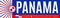 Panama patriotic banner design, typographic vector illustration, Panamanian flag colors