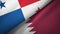 Panama and Qatar two flags textile cloth, fabric texture