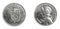 Panama quarter balboa cents coin on white isolated background