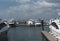 Panama skyline of the city from the marina of perico island at the amador causeway