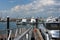 Panama skyline of the city from the marina of perico island at the amador causeway