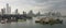 Panama skyline and fishing boats