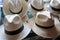 Panama straw hat grades showed at the manufacterer, fino and superfino, Montecristi, Ecuador
