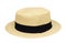 Panama style hat isolated white background