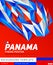 Panama theme modern poster, vector template illustration, panamanian flag colors