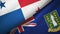 Panama and Virgin Islands British two flags textile cloth, fabric texture