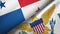Panama and Virgin Islands United States two flags textile cloth, fabric texture