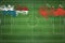 Panama vs Oman Soccer Match, national colors, national flags, soccer field, football game, Copy space