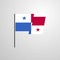 Panama waving Flag design vector background