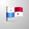 Panama waving Shiny Flag design vector
