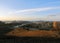 Panarama of popular most remote tourist destination Landmannalaugar at sunset from Blahnukur, Highlands in south Iceland, Europe