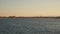 Panaroma coastline in the evening. Wind turbines