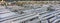 Panaroma of Colorful Maine Lobster Buoys and Traps