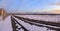Panaromic image of railways near Erzurum with palandoken mountains view