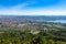 Panaromic view of Zurich city and lake from Uetliberg viewpoint in Switzerland