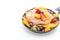 pancake with mix fruits (strawberry, blueberries, raspberries, mango, kiwi